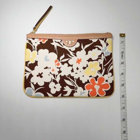 Tory Burch 81124 Floral Reverie Print Canvas Pouch  Clutch Wallet Zip Tassel $98 - Picture 7 of 10